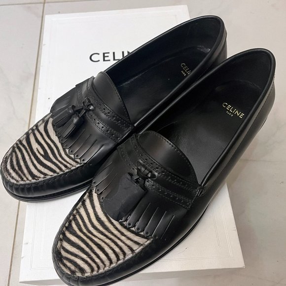 Céline      Black Luco Fw19 Zebra Loafers Shoes main image 7